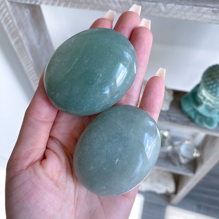 Minty Green Aventurine Palm Stone