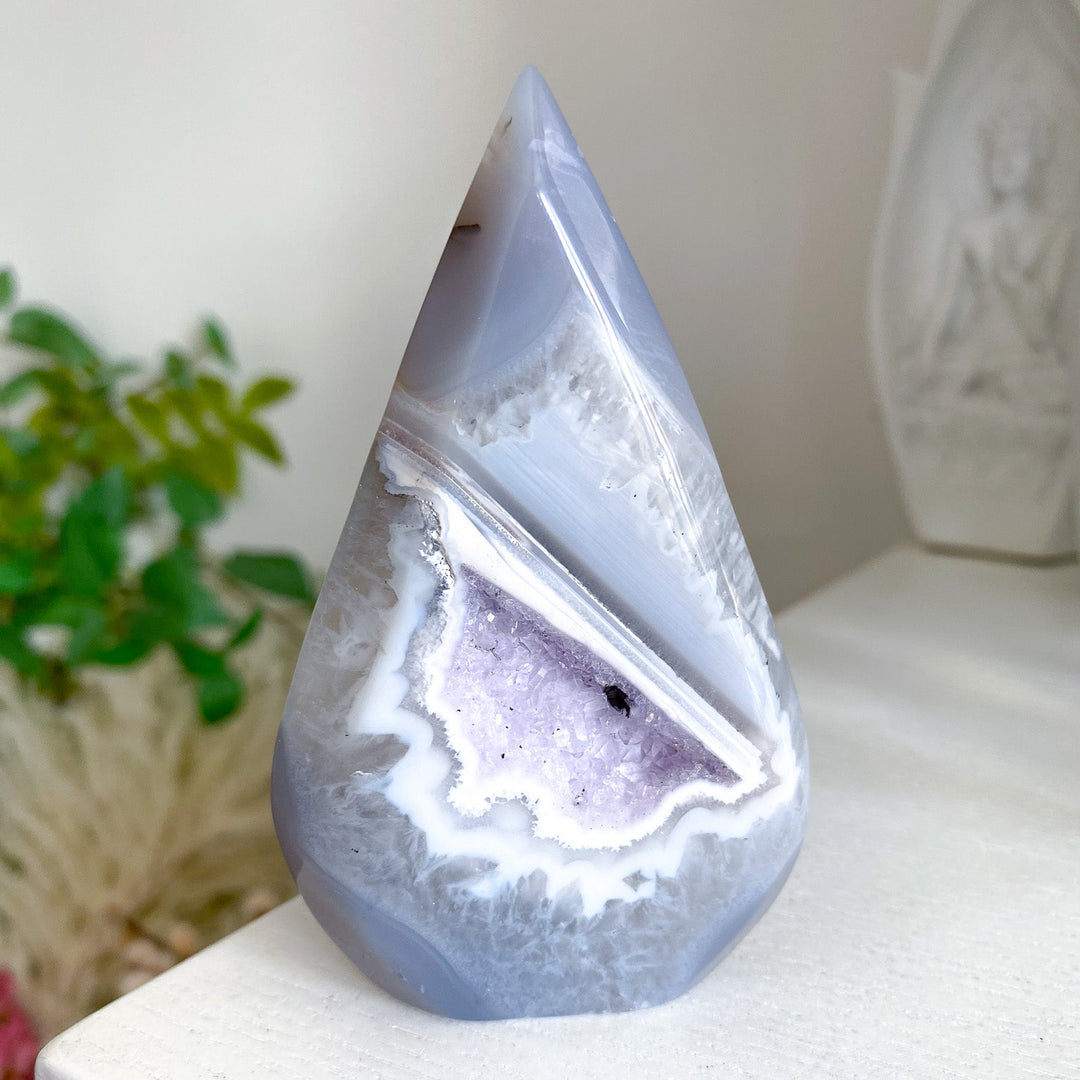 Amethyst in Agate Flame 