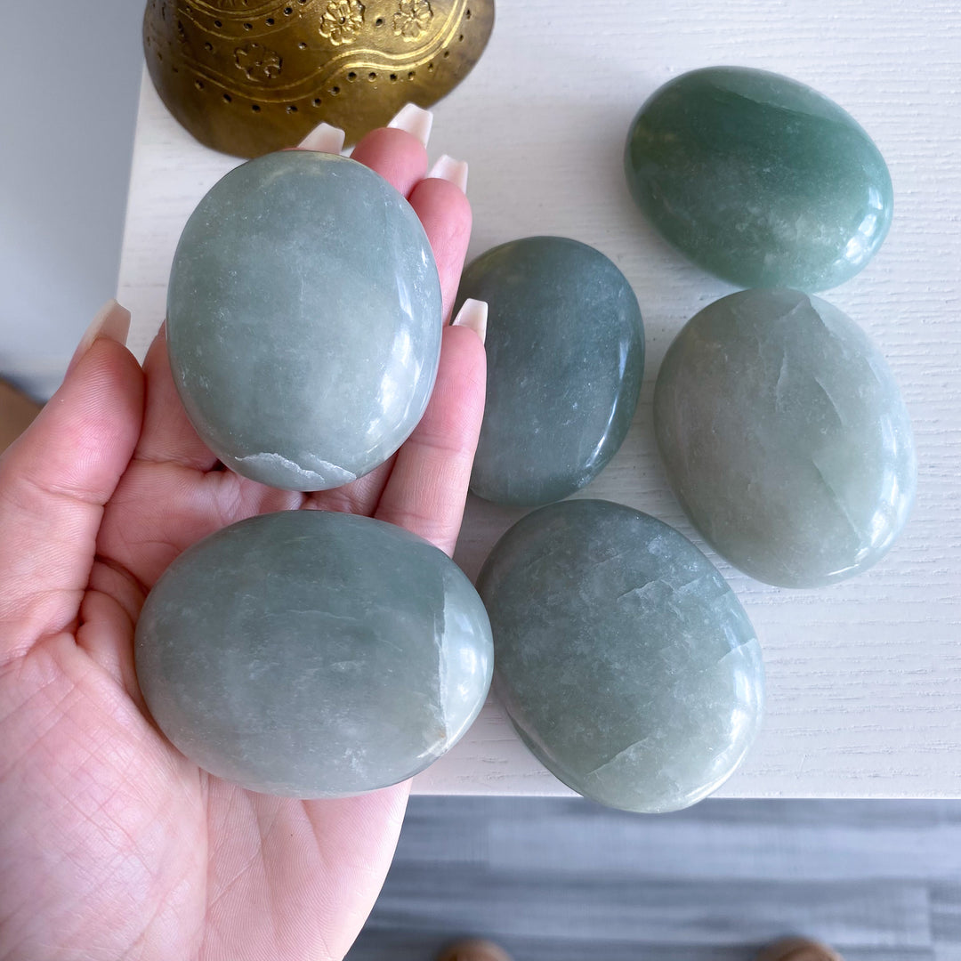 Minty Green Aventurine Palm Stone