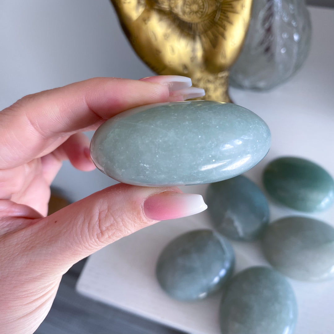 Minty Green Aventurine Palm Stone