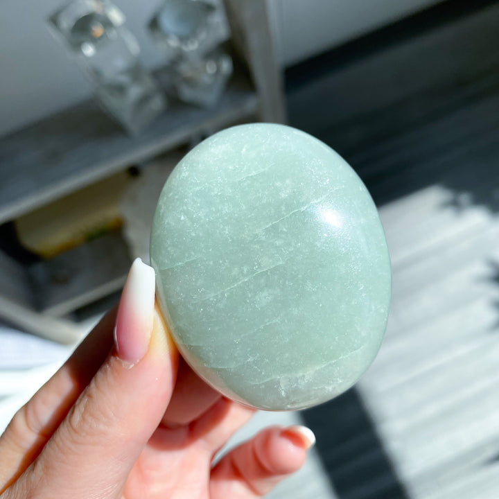 Minty Green Aventurine Palm Stone