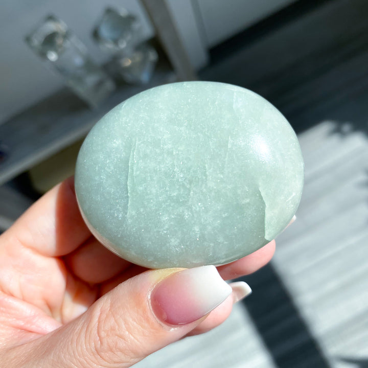 Minty Green Aventurine Palm Stone