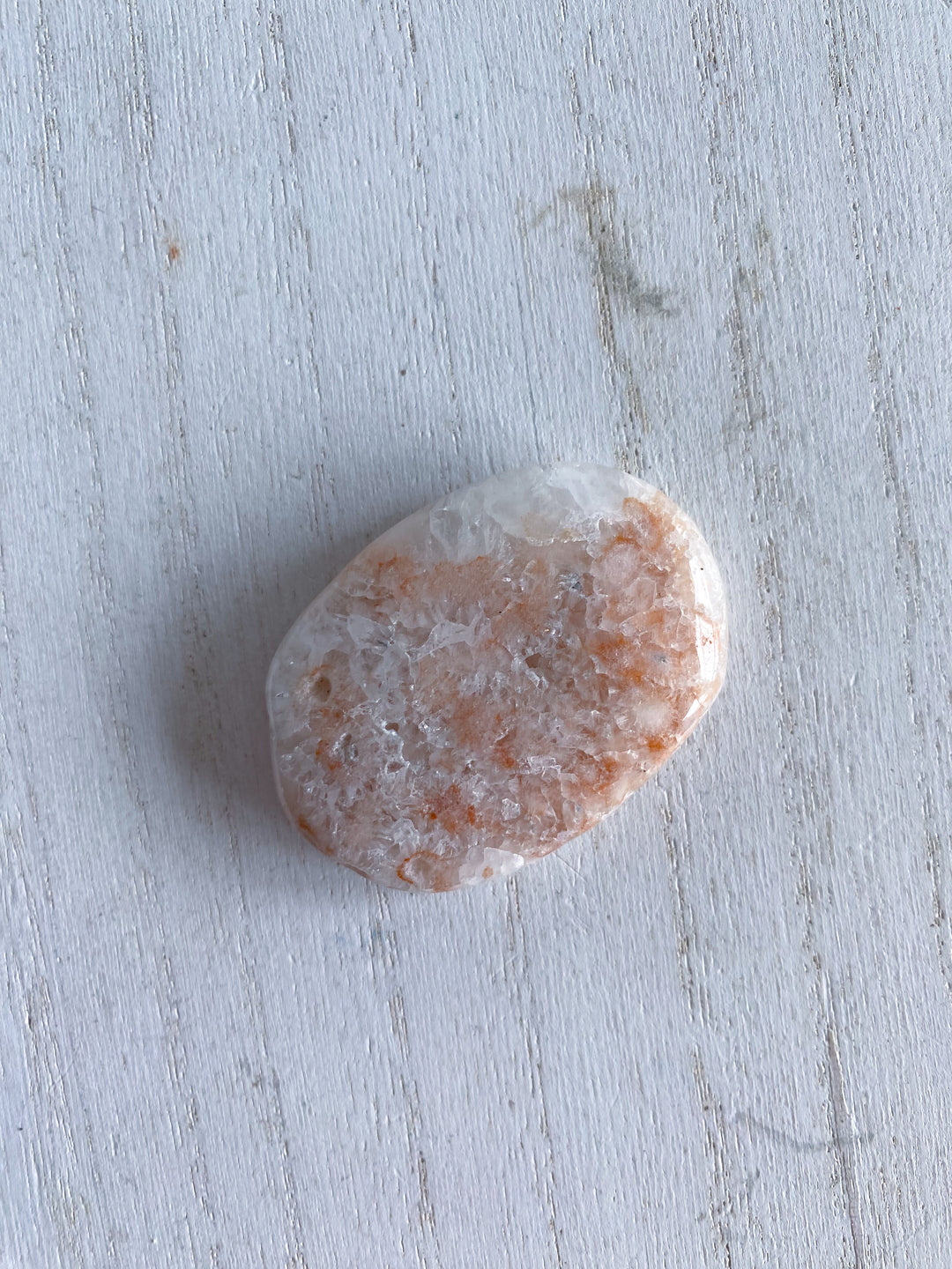 Small Peach Pink Amethyst Palm Stone w/ Inclusions #2