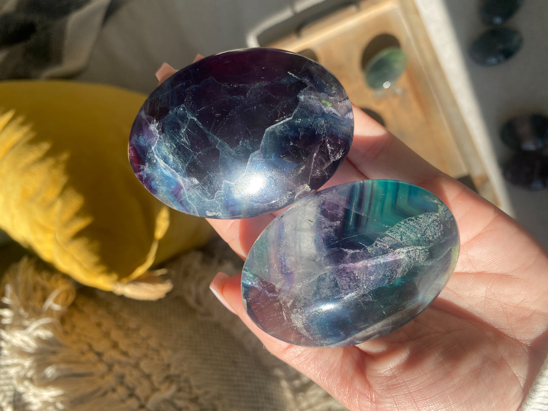 Imperfect Rainbow Fluorite Palm Stone