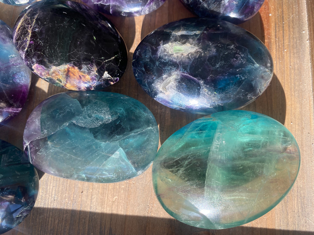 Imperfect Rainbow Fluorite Palm Stone