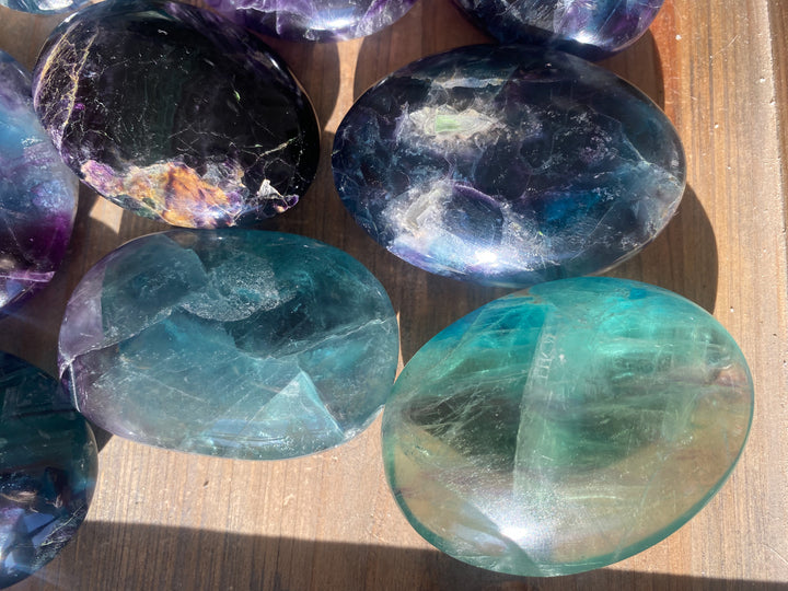 Imperfect Rainbow Fluorite Palm Stone