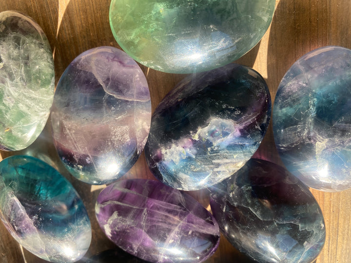 Imperfect Rainbow Fluorite Palm Stone