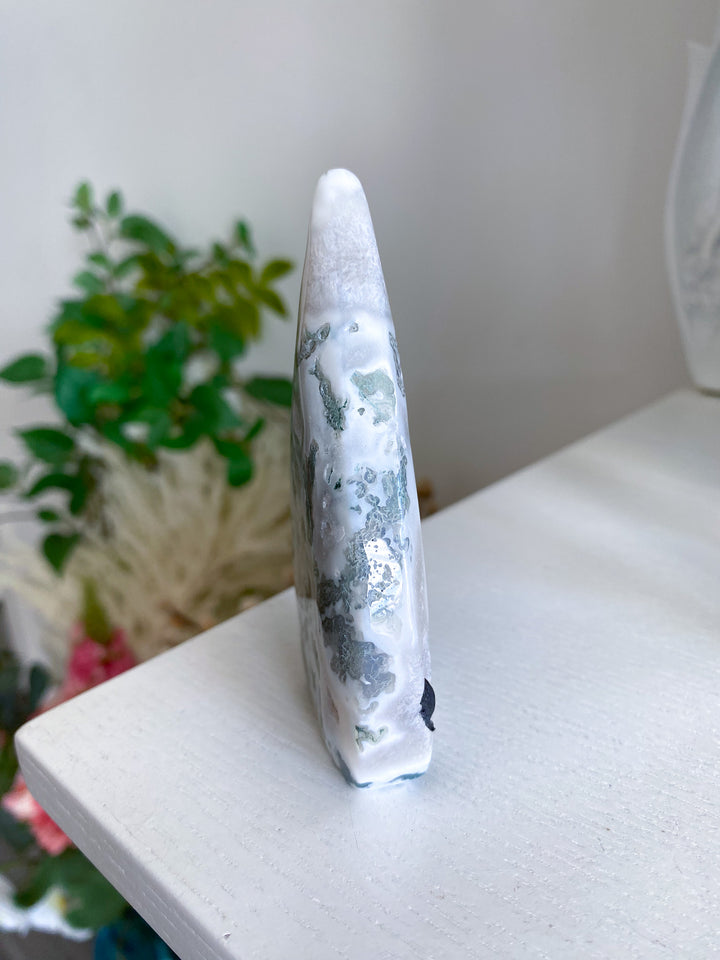 Moss Agate in Quartz Flame 