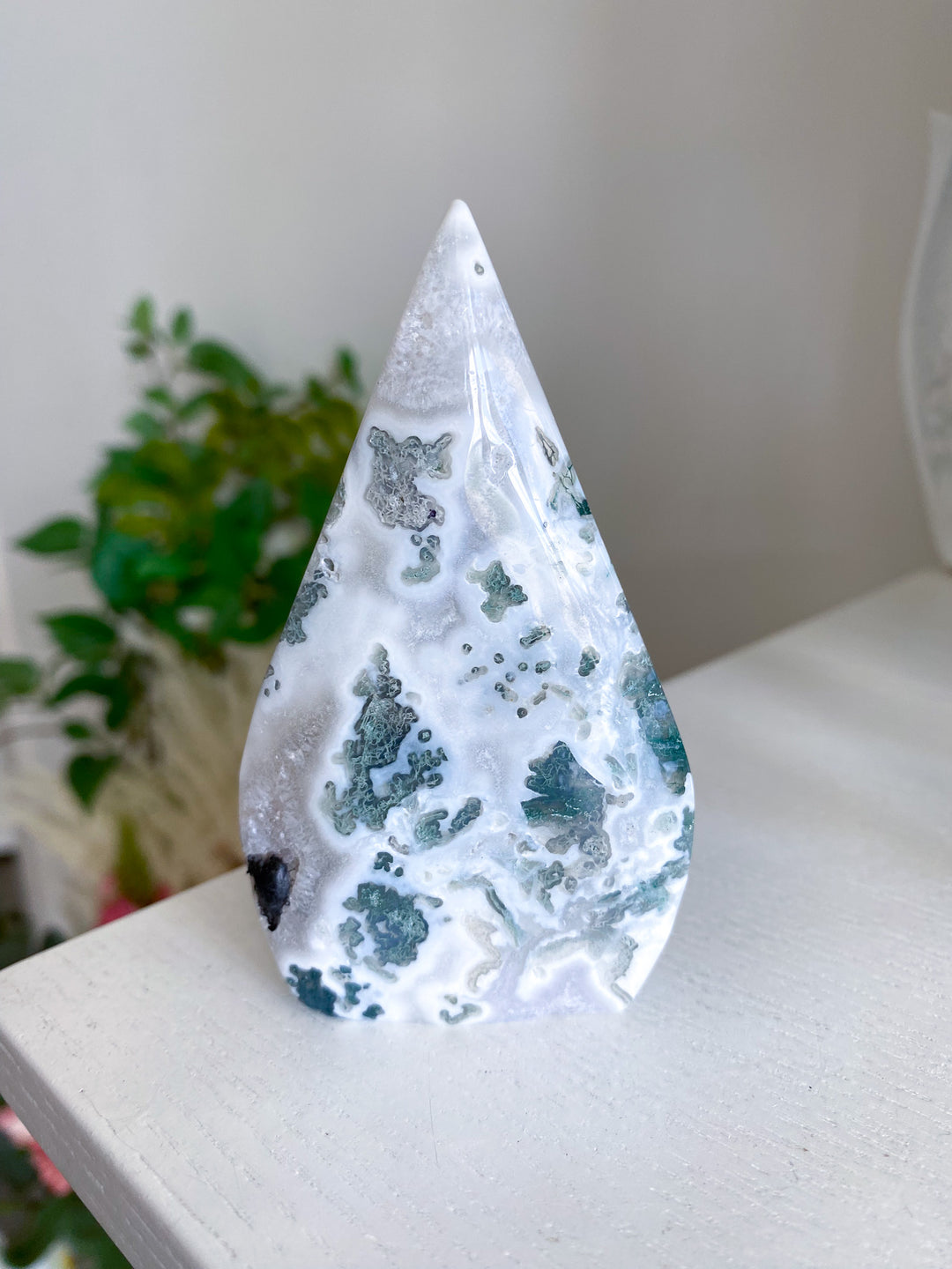 Moss Agate in Quartz Flame 