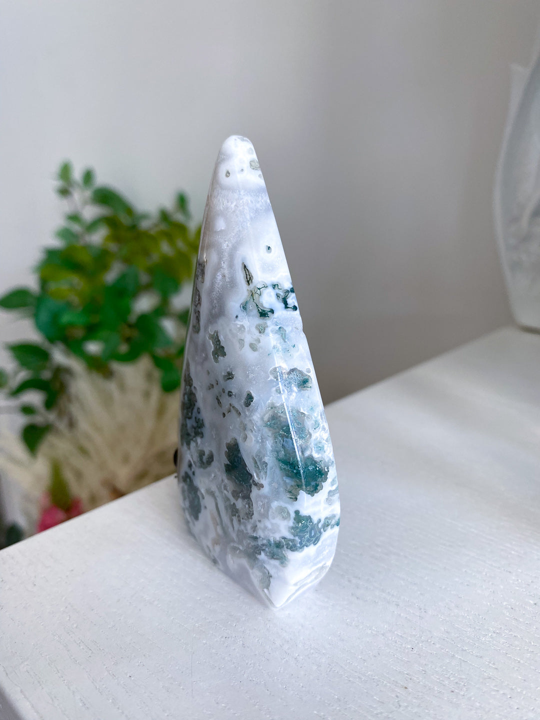 Moss Agate in Quartz Flame 