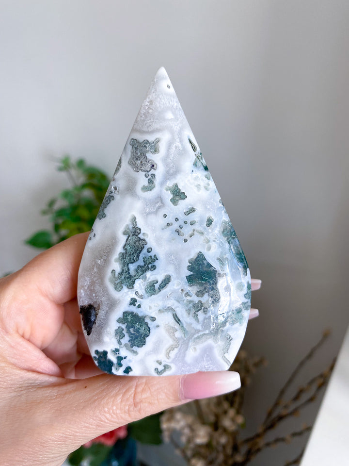 Moss Agate in Quartz Flame 