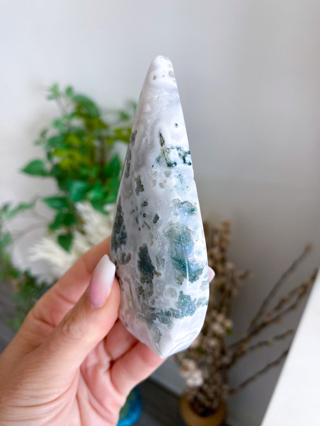 Moss Agate in Quartz Flame 