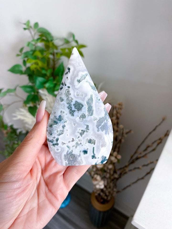 Moss Agate in Quartz Flame 