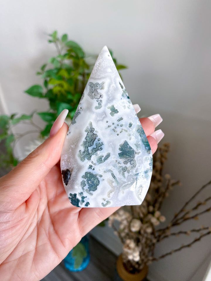 Moss Agate in Quartz Flame 