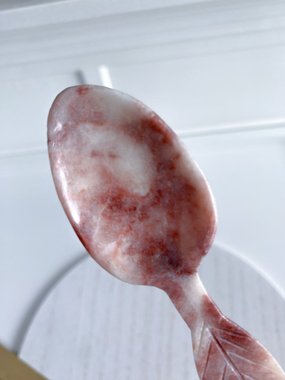 Pink Oynx Feather Spoon