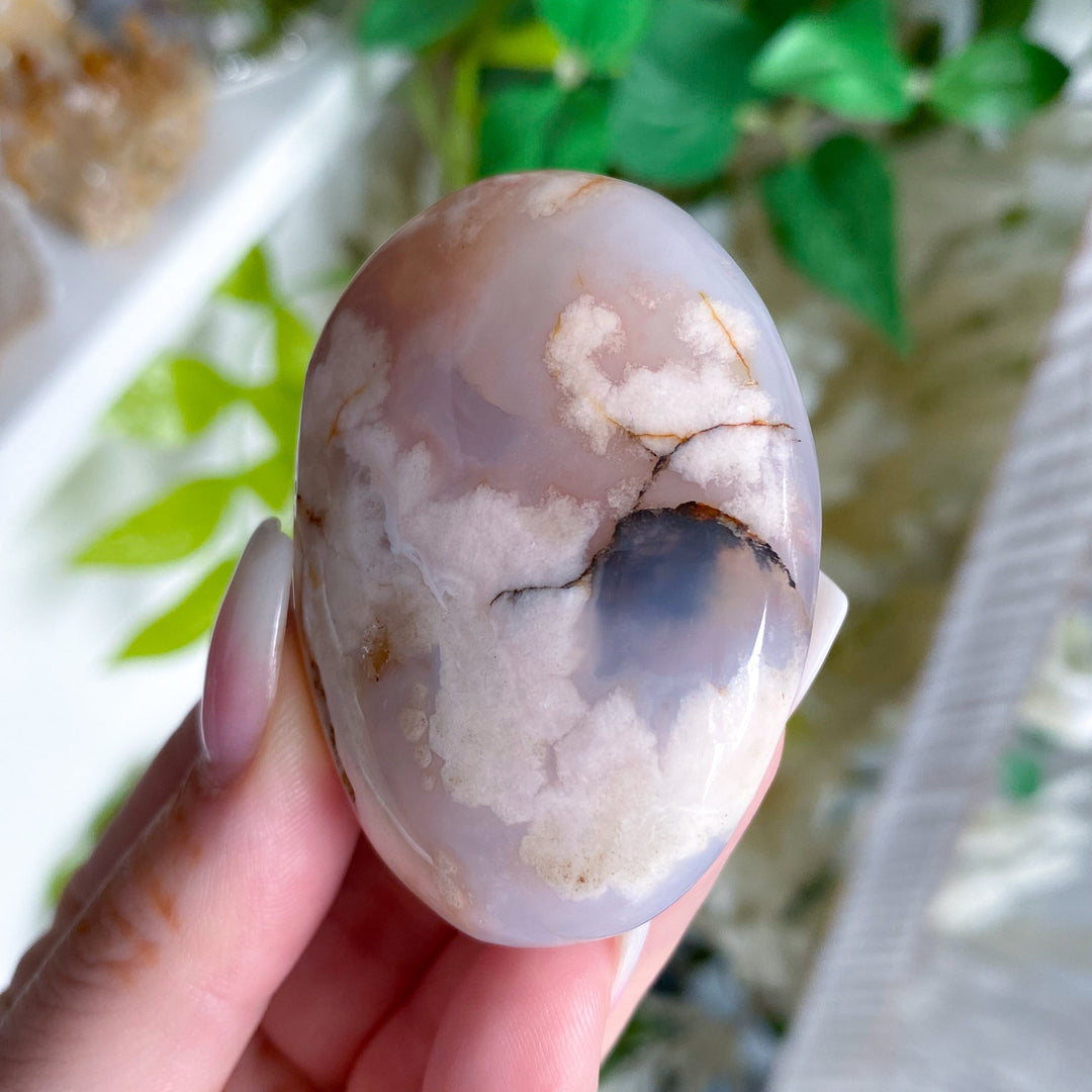 Drusy Flower Agate Palm Stone #3