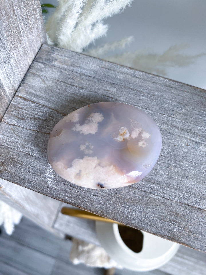 Drusy Flower Agate Palm Stone #3