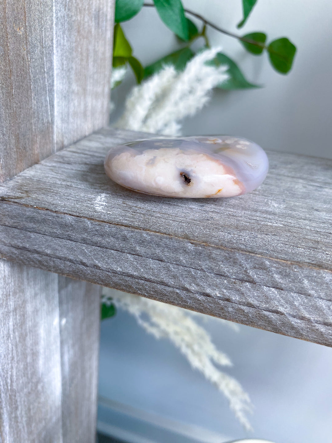 Drusy Flower Agate Palm Stone #3