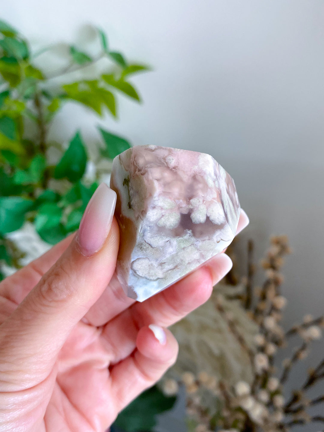 Green Flower Agate Freeform 