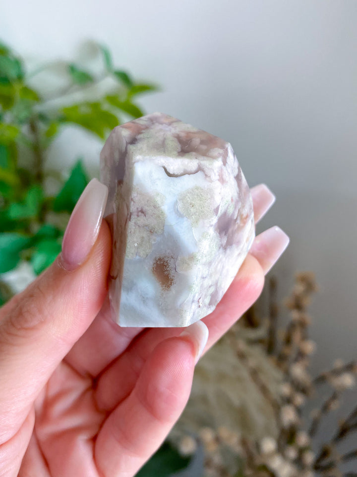 Green Flower Agate Freeform 