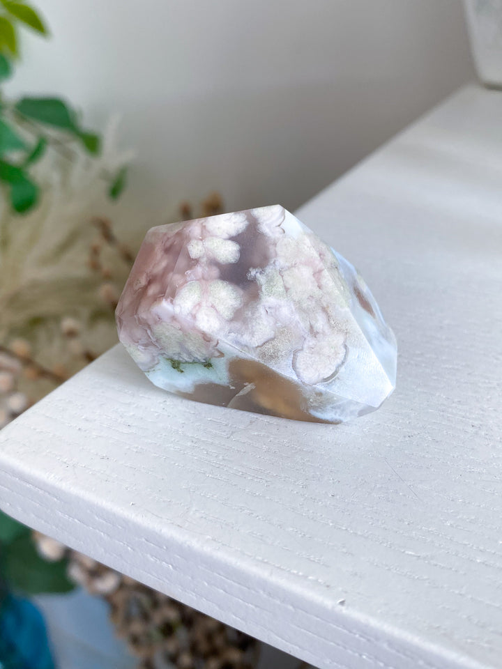Green Flower Agate Freeform 