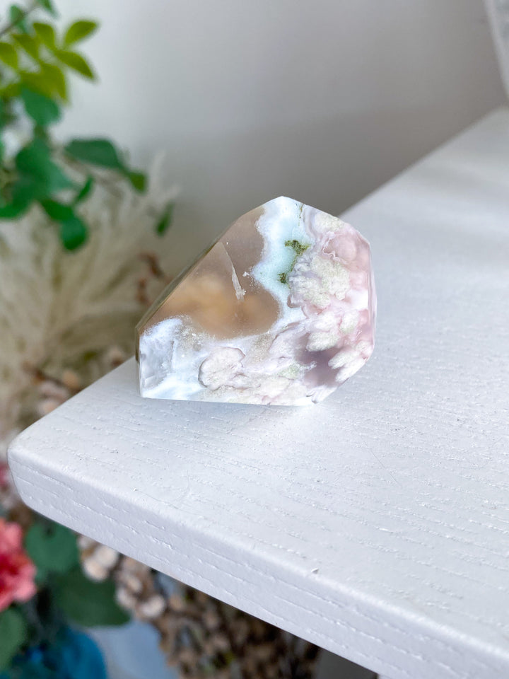 Green Flower Agate Freeform 