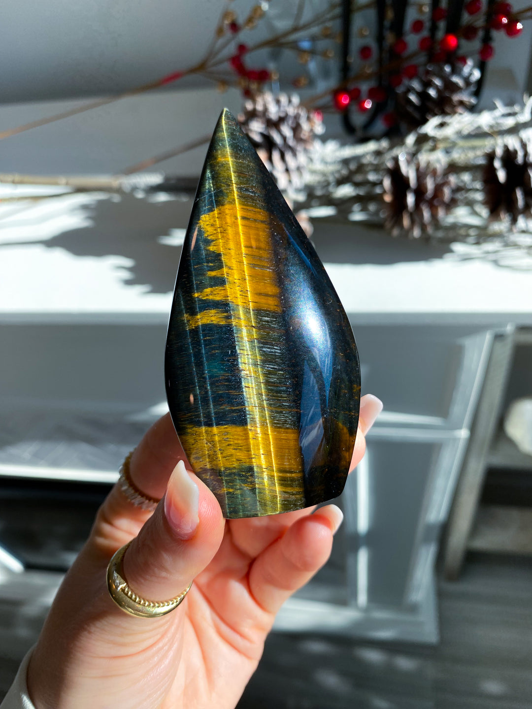 Blue Tigers Eye Flame