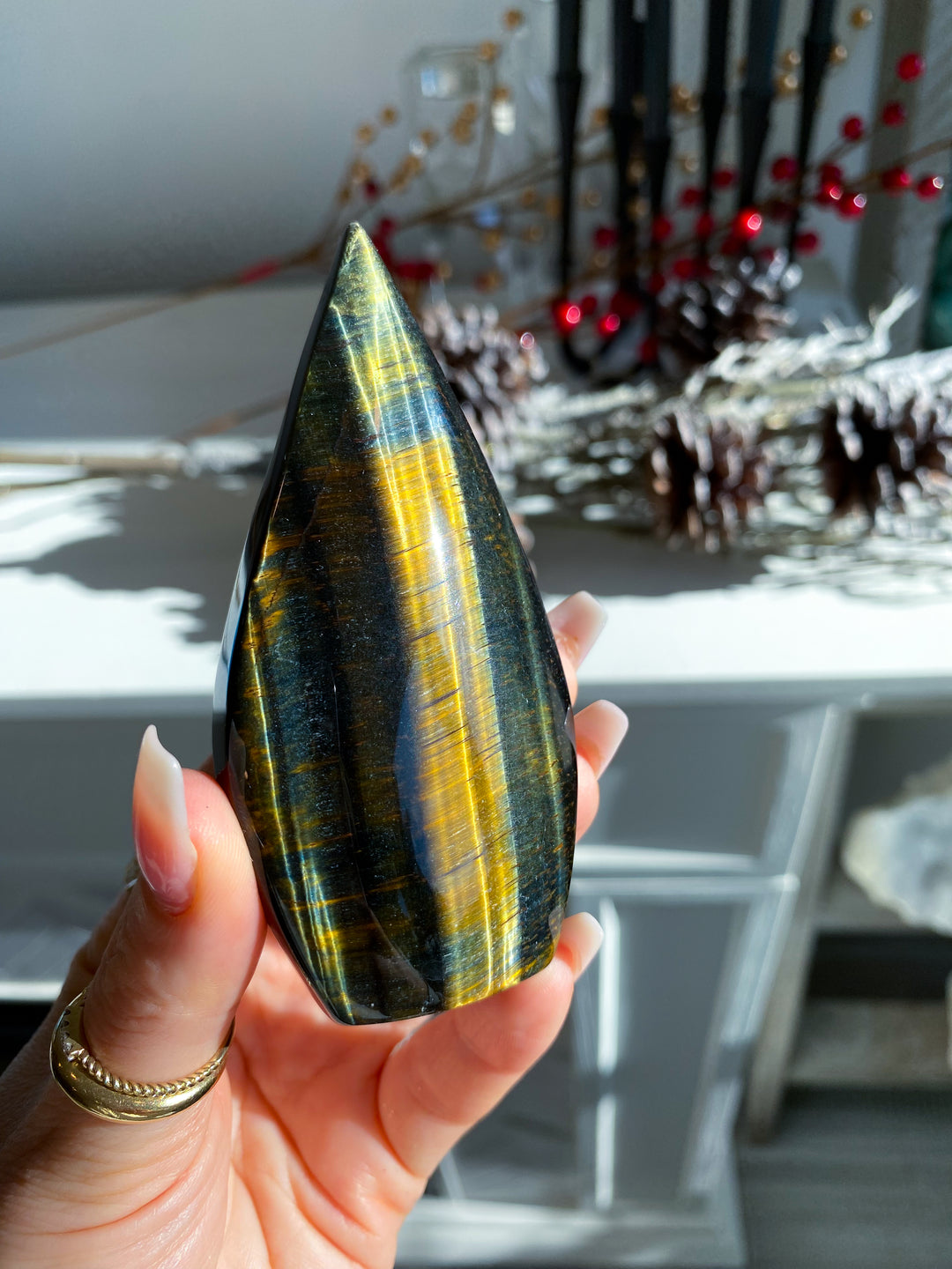 Blue Tigers Eye Flame