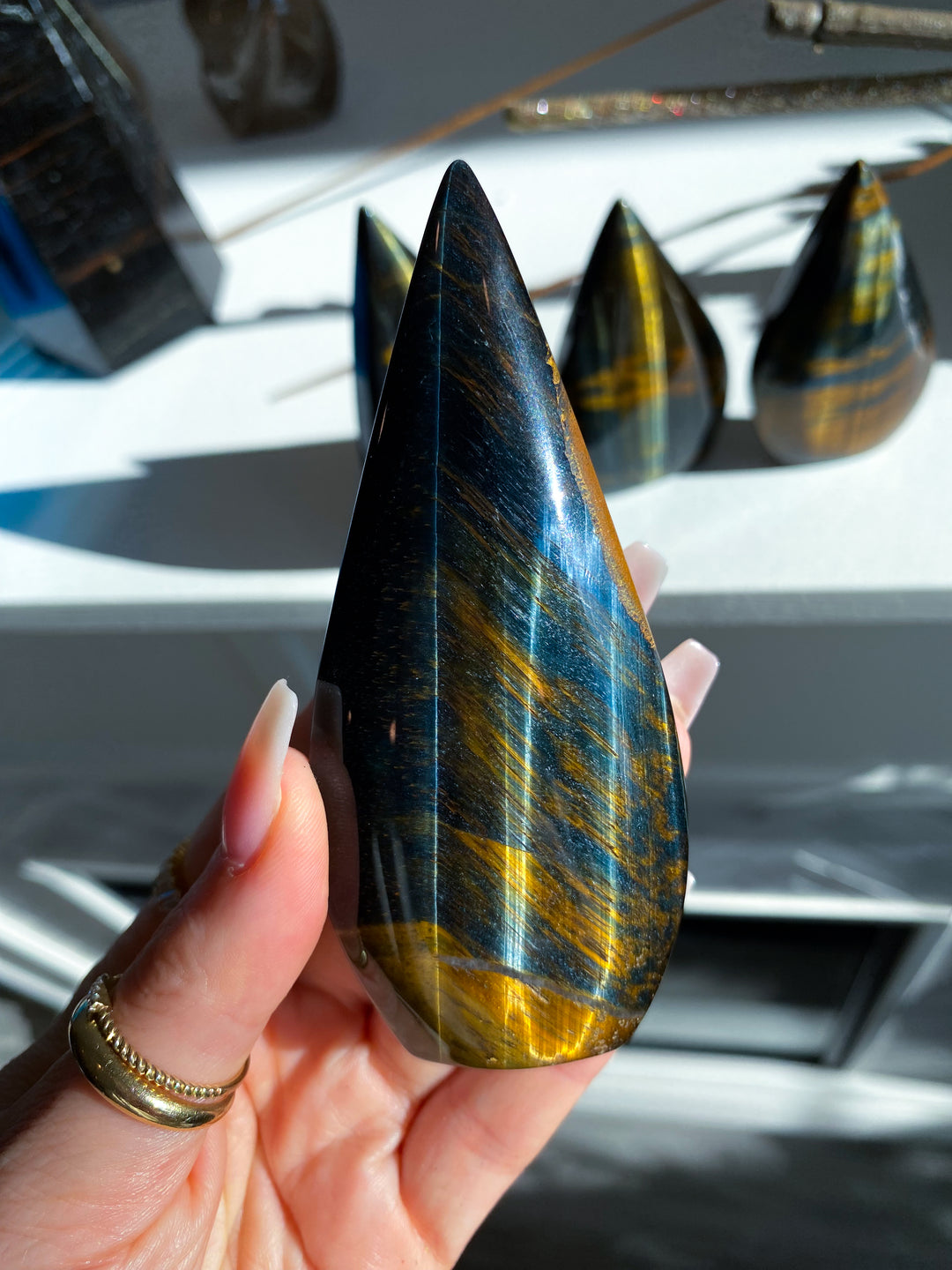 Blue Tigers Eye Flame