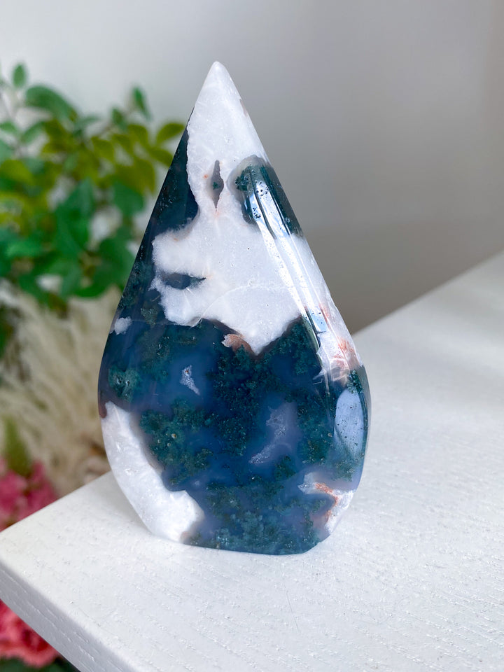"Third Eye" Moss Agate Flame 