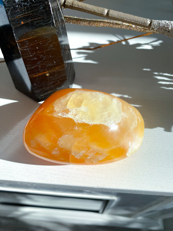 Large Orange Calcite Polished Freeform #2 - Energy