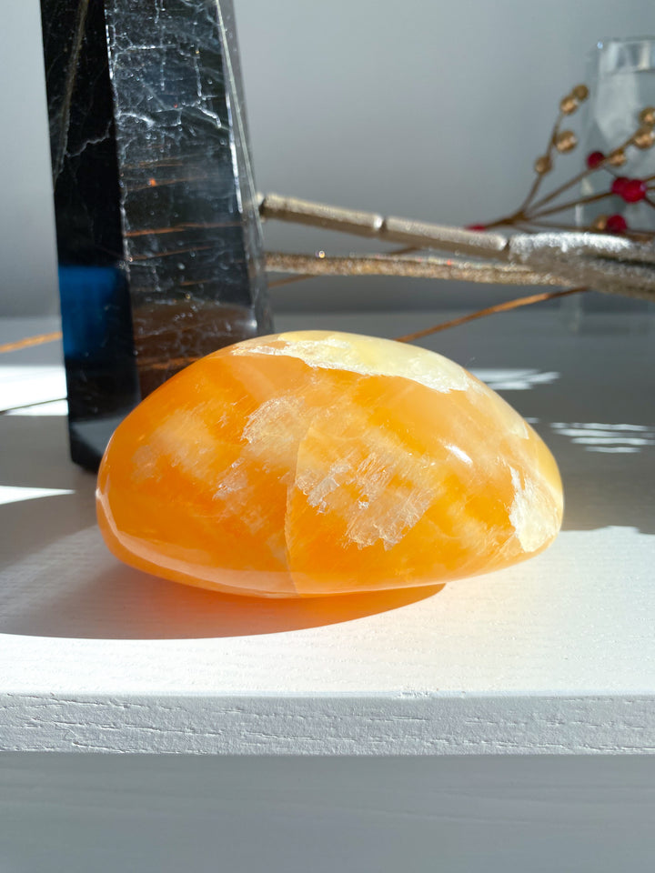 Large Orange Calcite Polished Freeform #2 - Energy