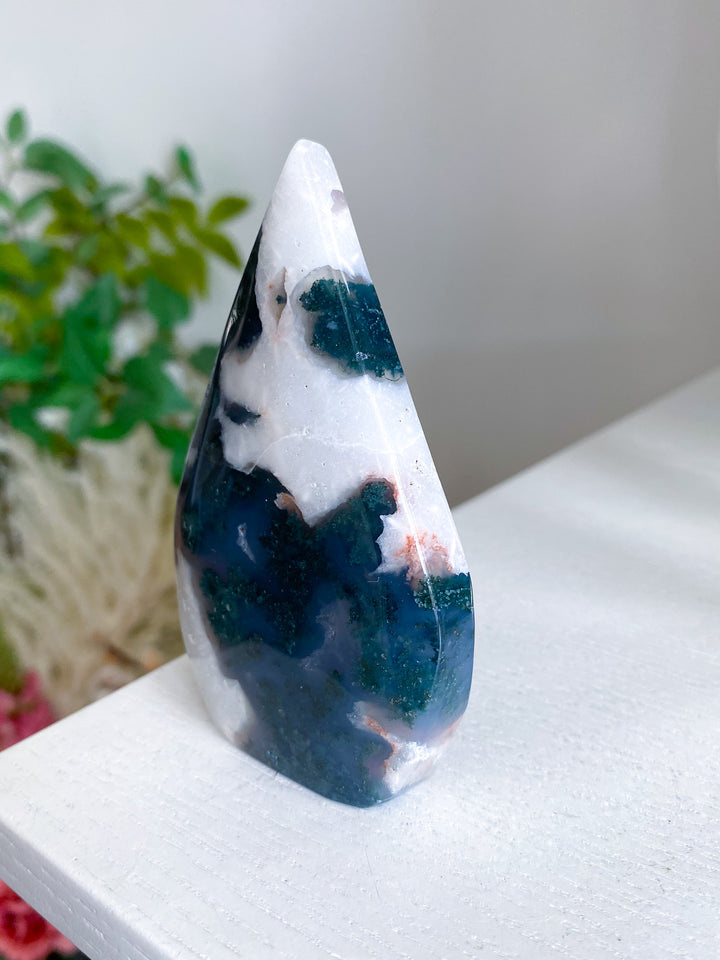"Third Eye" Moss Agate Flame 