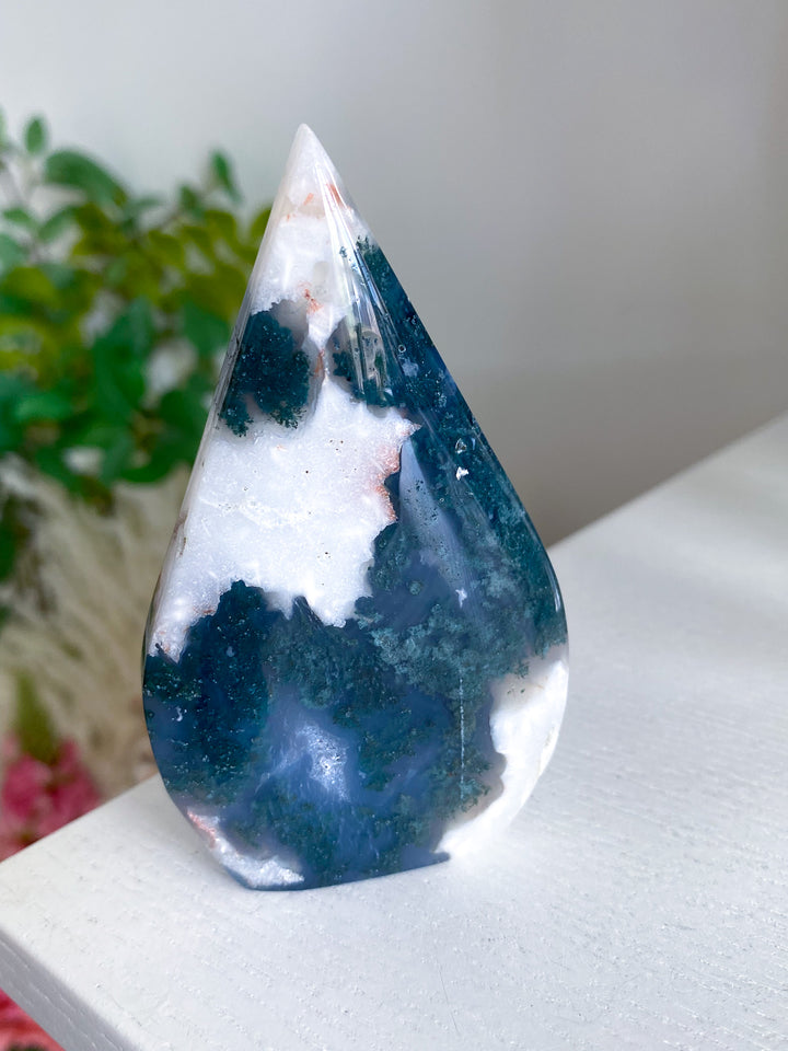 "Third Eye" Moss Agate Flame 