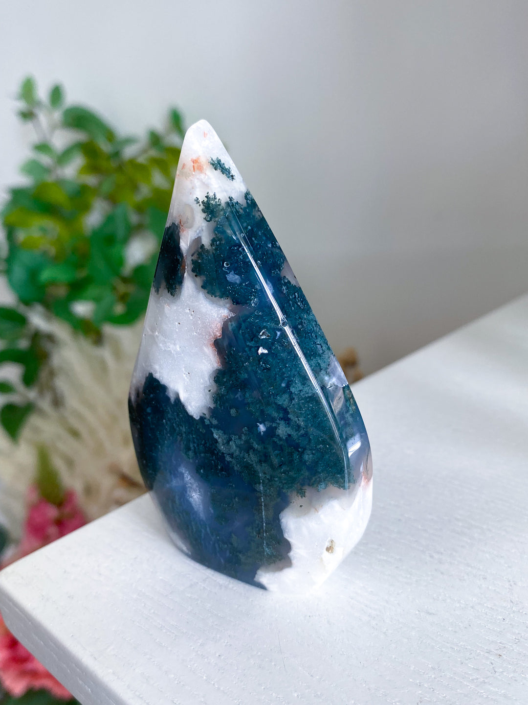 "Third Eye" Moss Agate Flame 