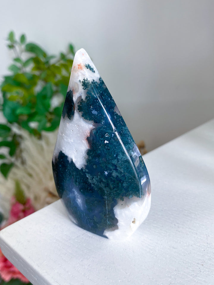 "Third Eye" Moss Agate Flame 