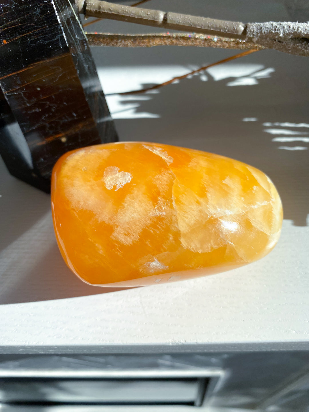 Large Orange Calcite Polished Freeform #2 - Energy