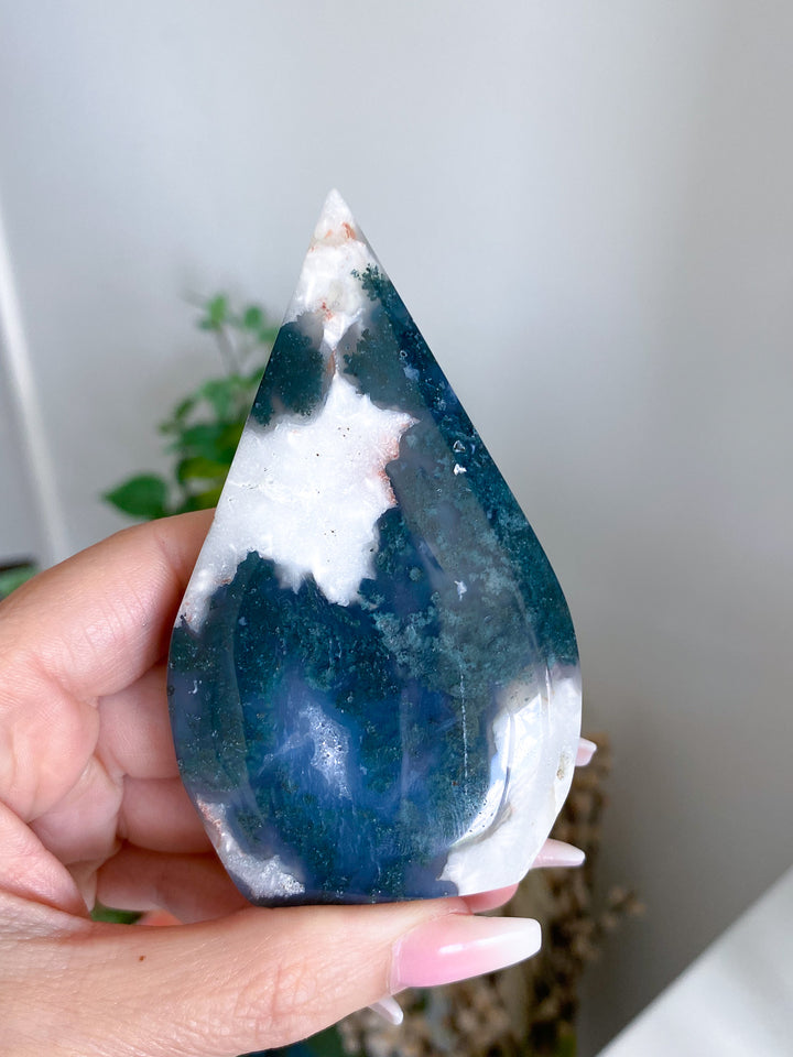 "Third Eye" Moss Agate Flame 