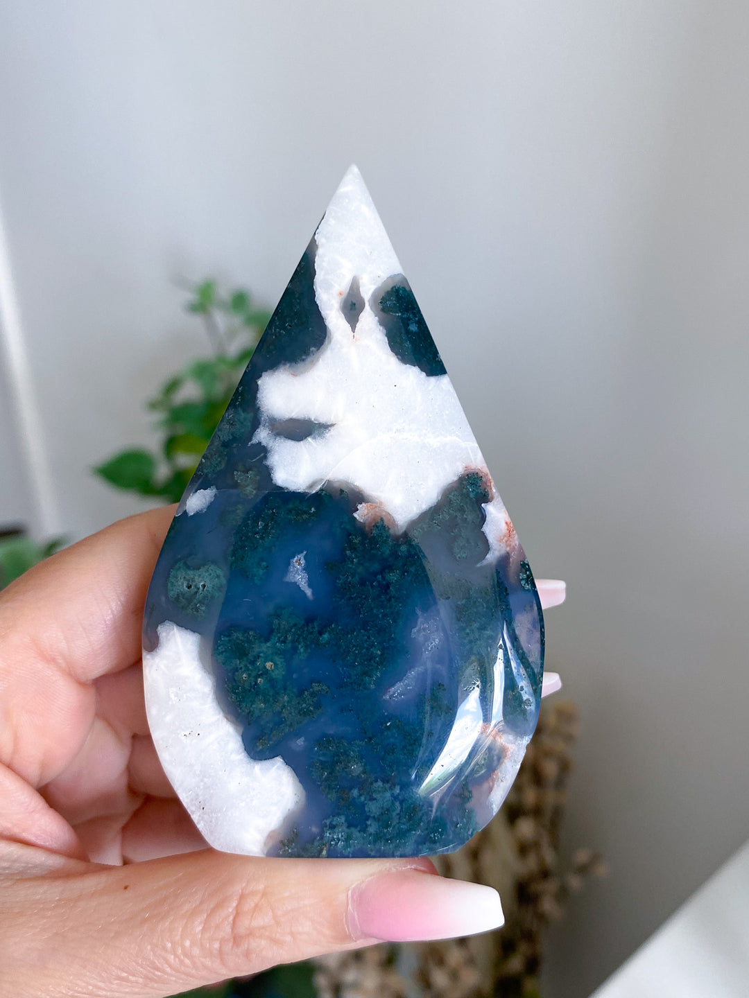 "Third Eye" Moss Agate Flame 