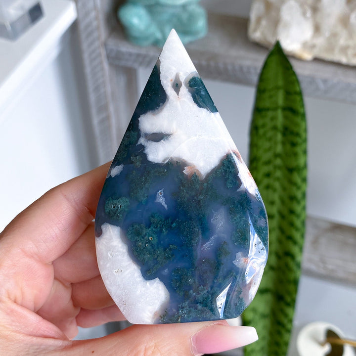 "Third Eye" Moss Agate Flame 