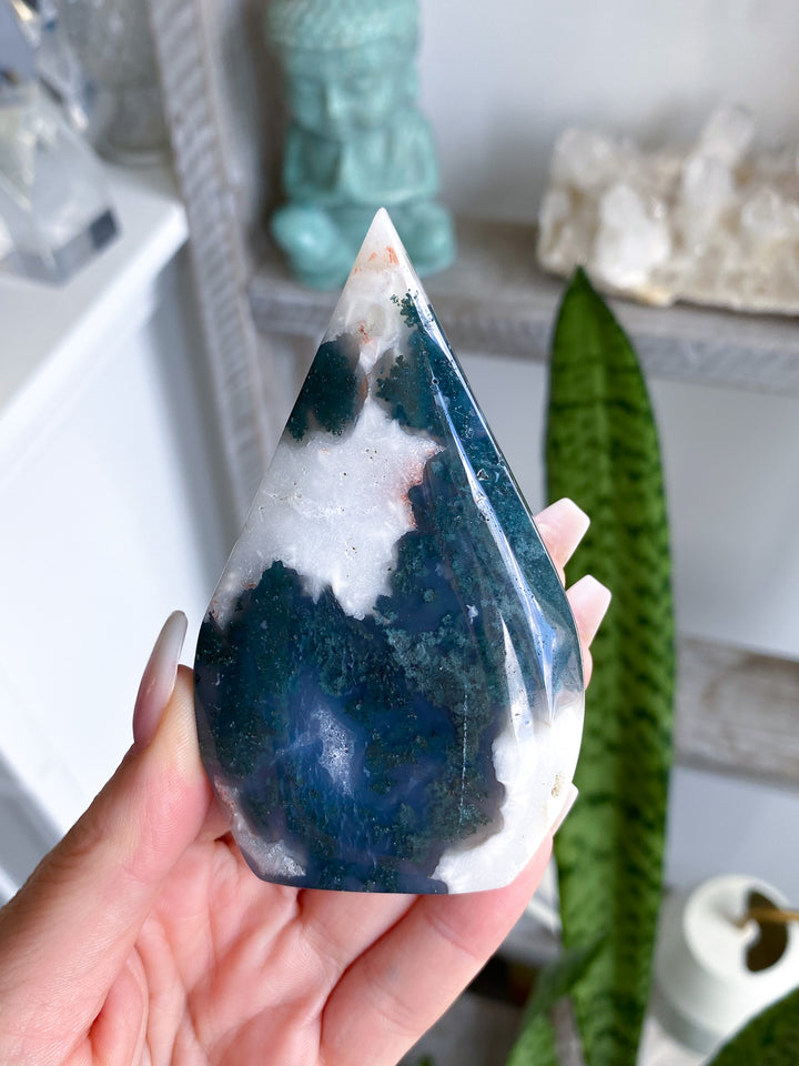 "Third Eye" Moss Agate Flame 