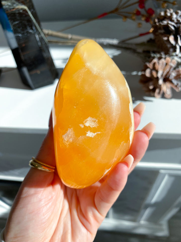 Large Orange Calcite Polished Freeform #2 - Energy