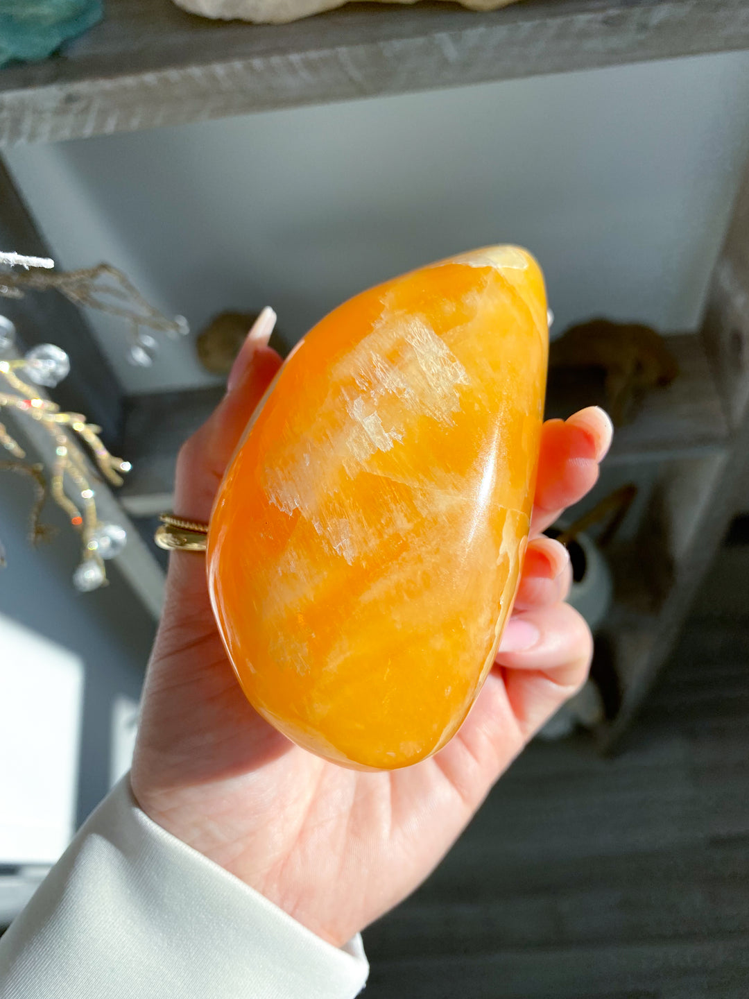 Large Orange Calcite Polished Freeform #2 - Energy