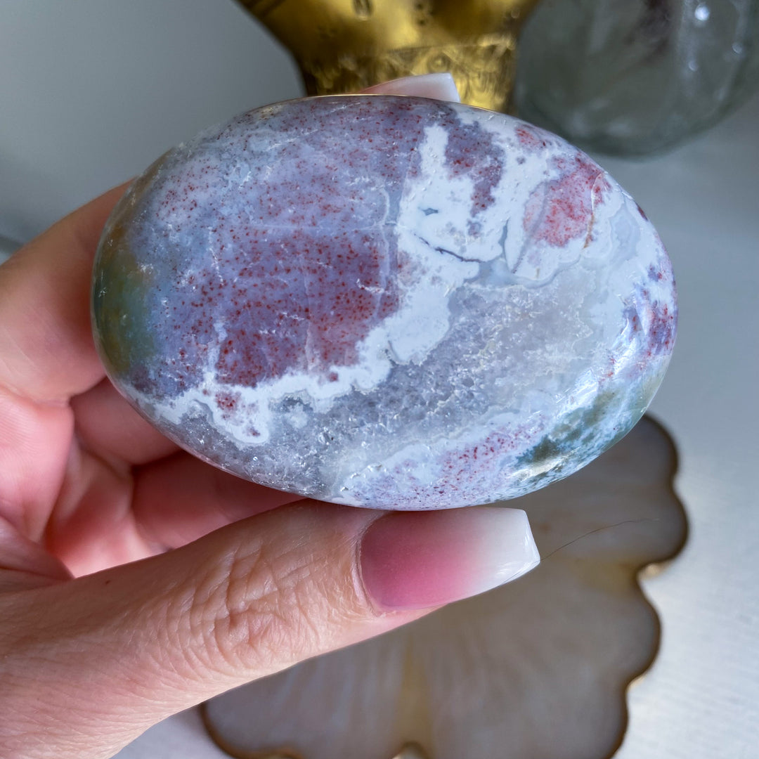 Large Pastel Unicorn Jasper Palm Stone 