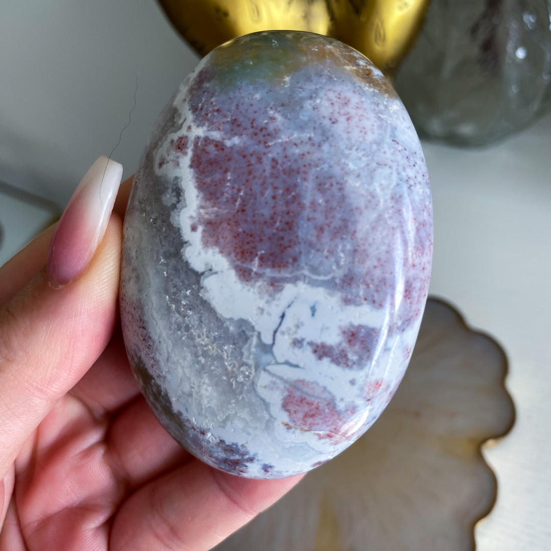 Large Pastel Unicorn Jasper Palm Stone 