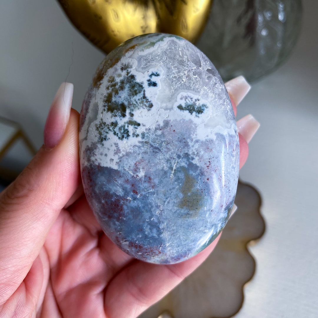 Large Pastel Unicorn Jasper Palm Stone 
