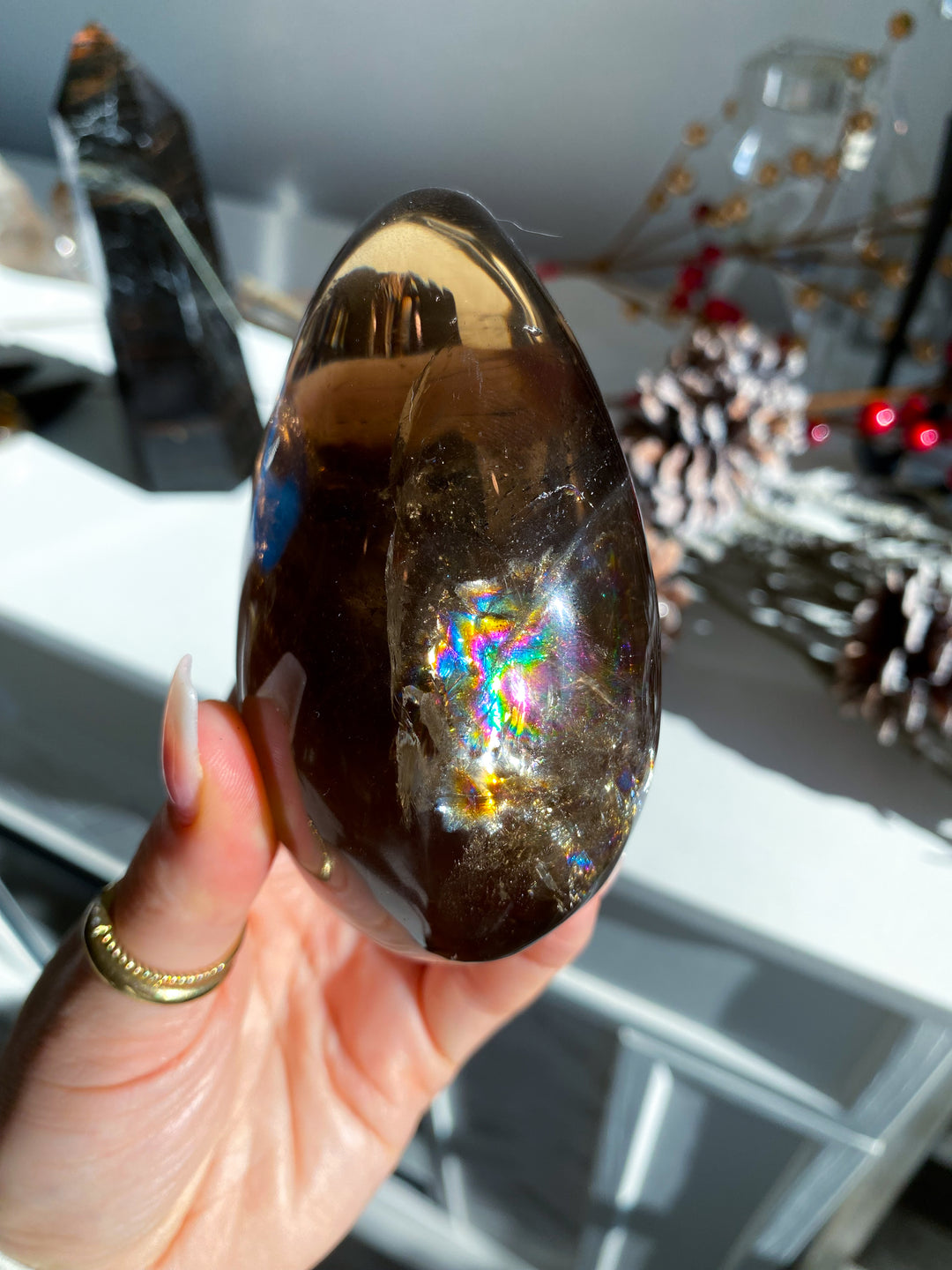 Smokey Quartz Freeform w/ Rainbows #1