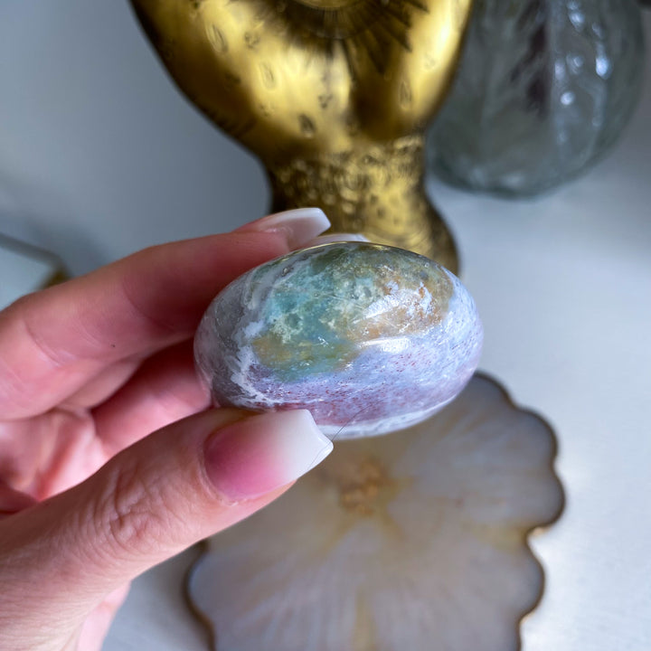 Large Pastel Unicorn Jasper Palm Stone 