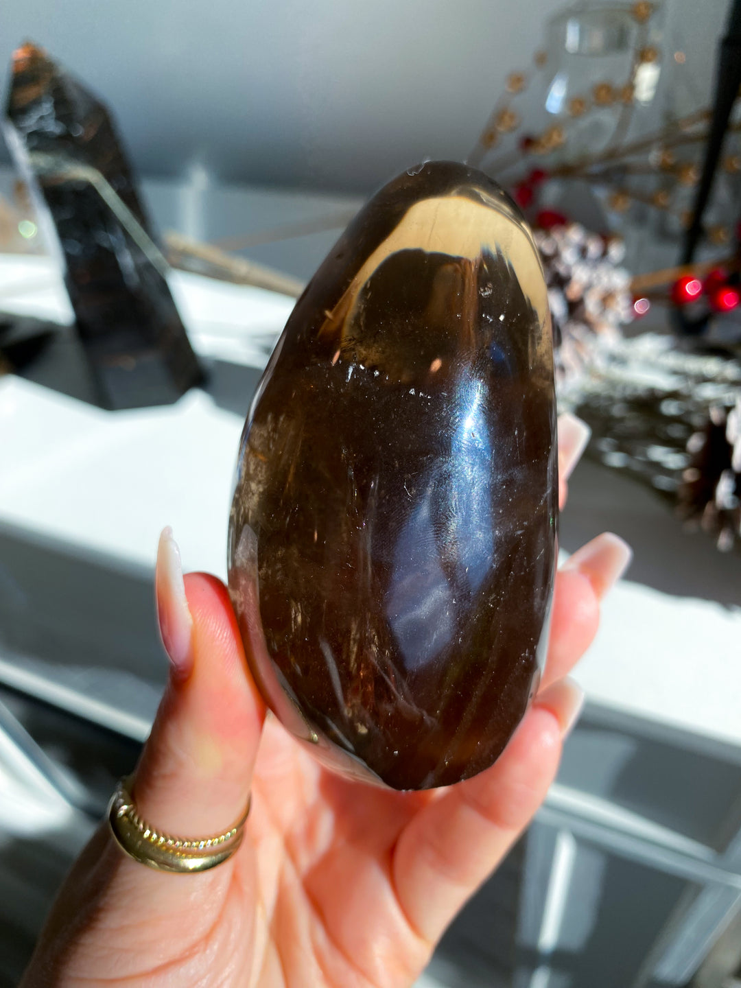 Smokey Quartz Freeform w/ Rainbows #1