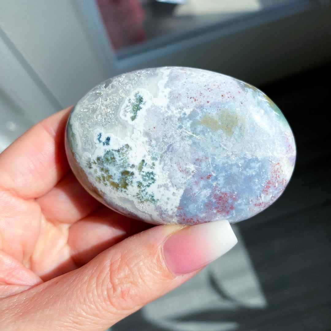 Large Pastel Unicorn Jasper Palm Stone 
